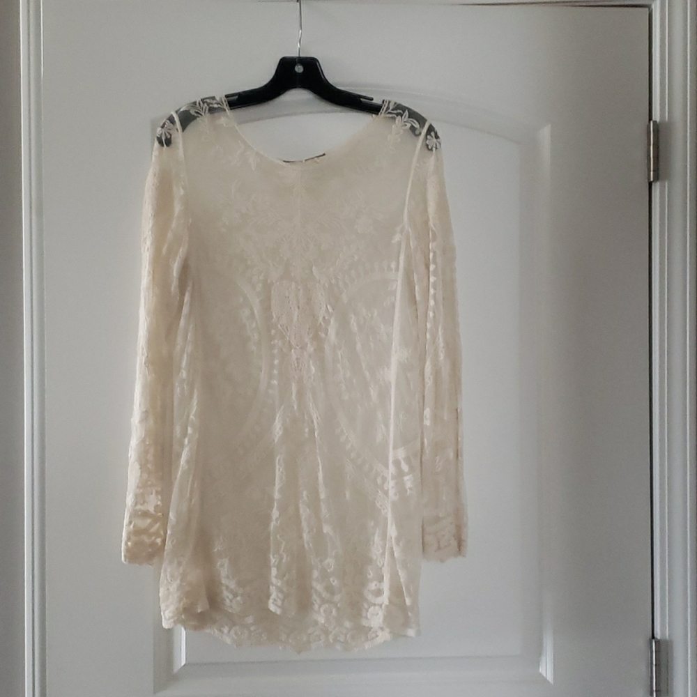 Lace shirt/swim cover up